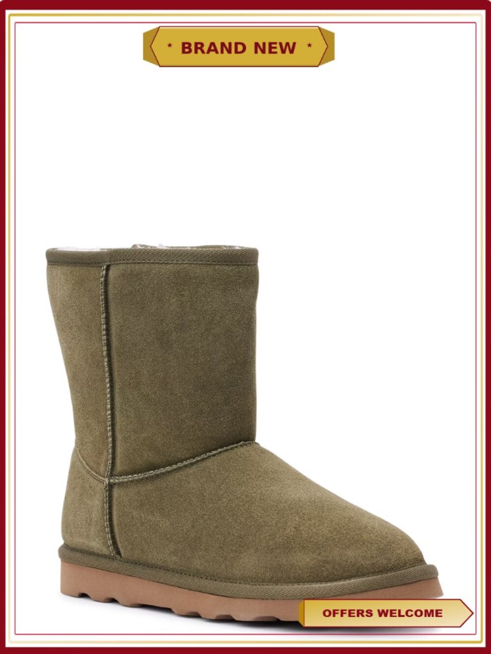 Suede Boots with Faux Fur Lining, Comfortable Casual Ankle Boots